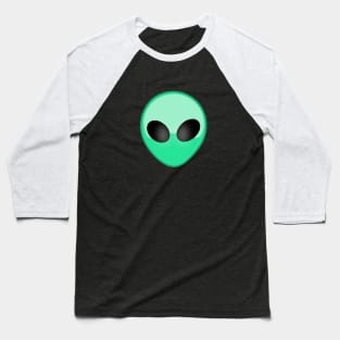 Green alien head Baseball T-Shirt